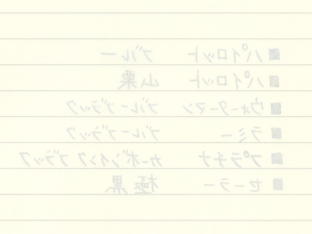 満寿屋のクリーム紙　万年筆筆記見本　【裏面】